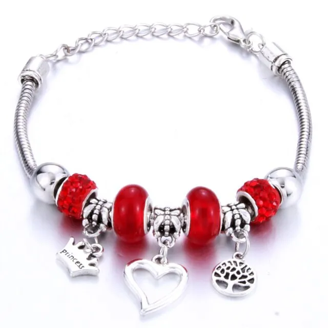 Antique Original Heart-Shaped buena suehe Charm Bracelets For Women Glass Beads Brand Bracelet & Bangle DIY Jewelry Gifts