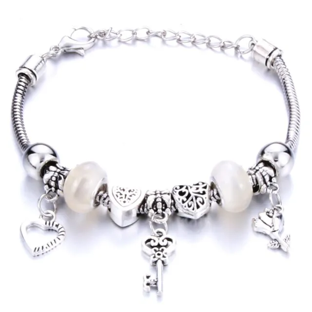 Antique Original Heart-Shaped buena suehe Charm Bracelets For Women Glass Beads Brand Bracelet & Bangle DIY Jewelry Gifts