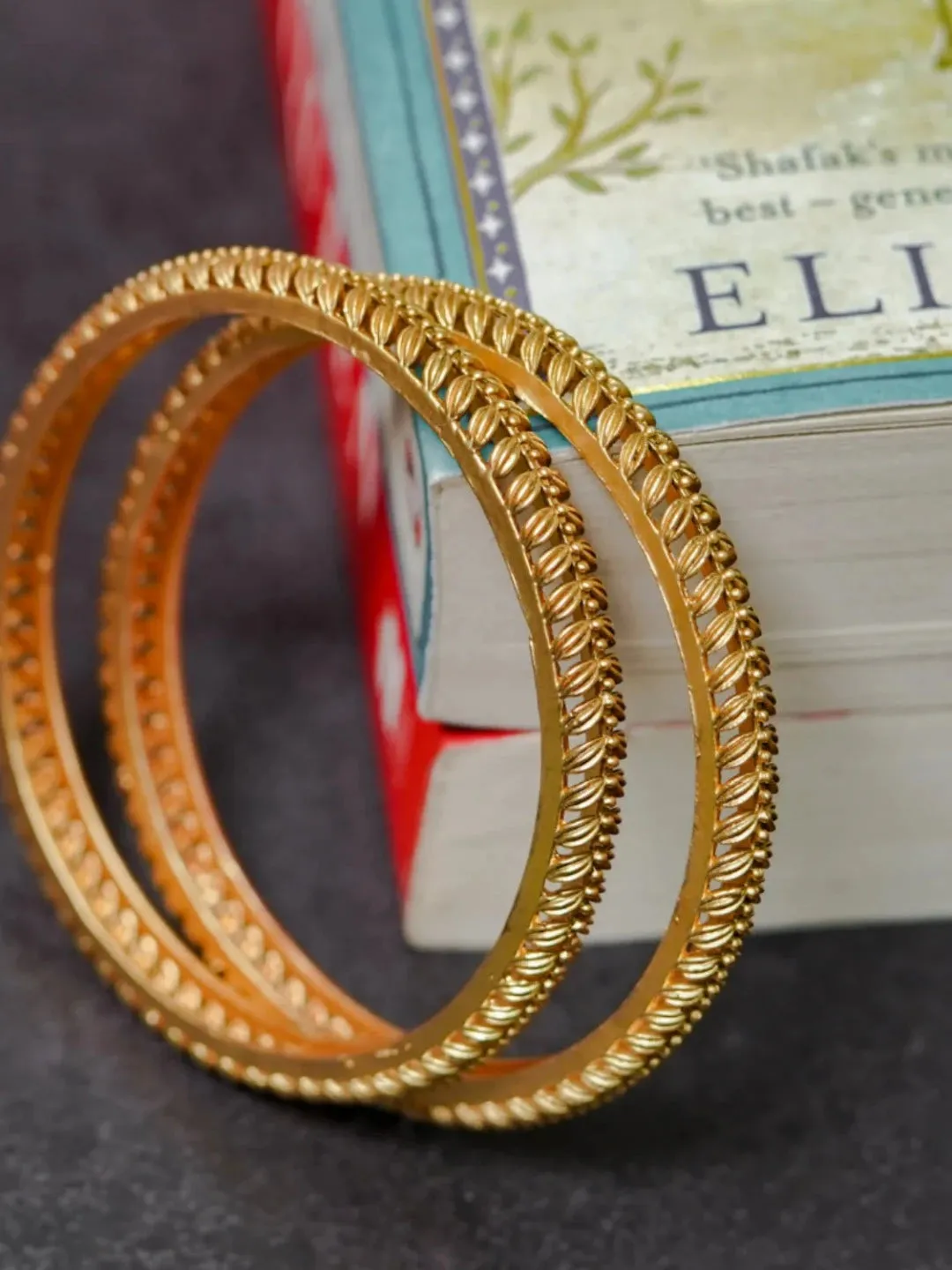 Anvi  Sleek Temple Bangle Pair