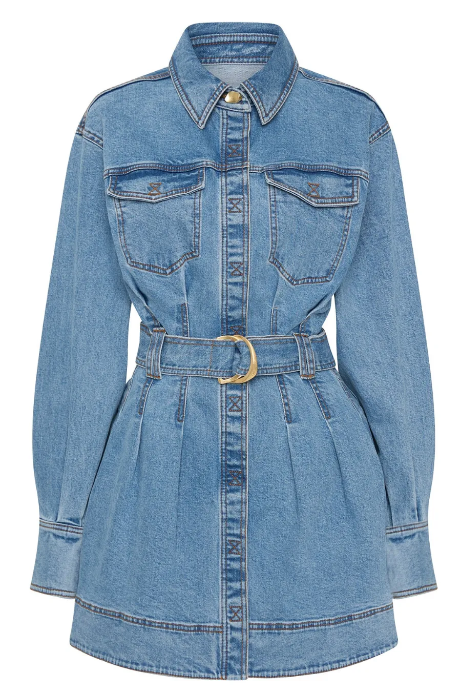 Aradia Denim Mini Dress Classic Wash