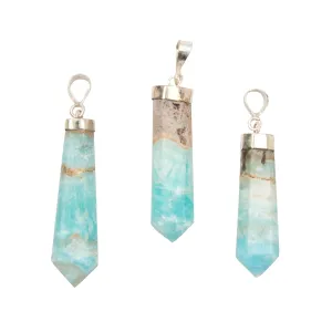 Aragonite - Blue, Point Pendants