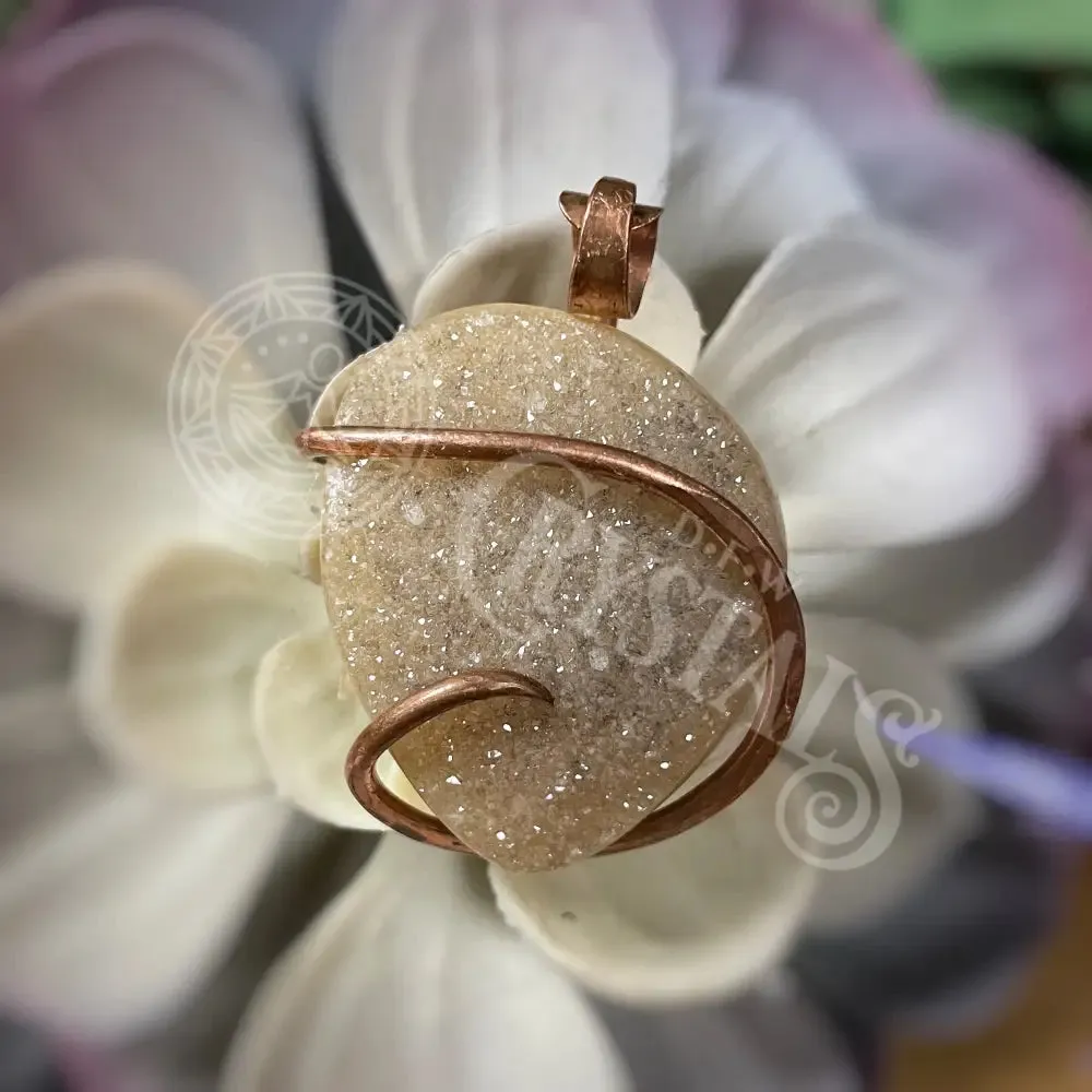 Artisan Druzy with copper - Medium 1.3" - 1.5" - Pendant