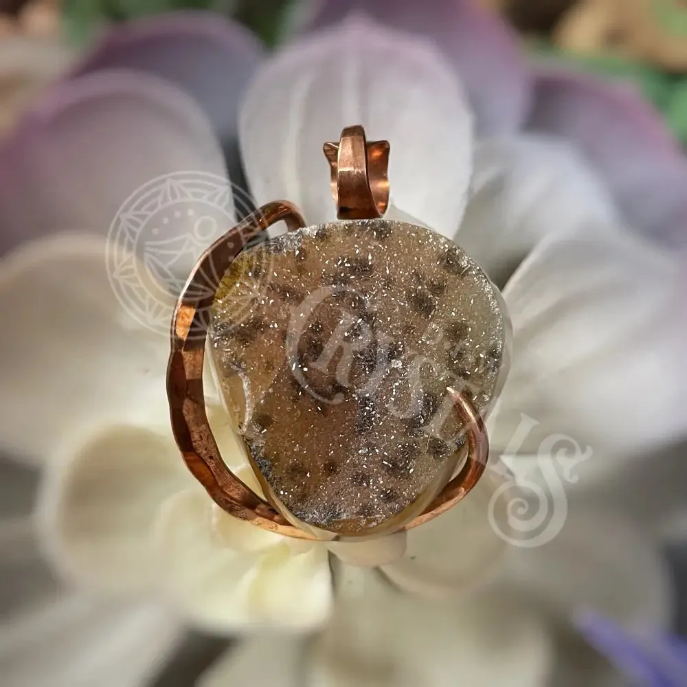 Artisan Druzy with copper - Medium 1.3" - 1.5" - Pendant