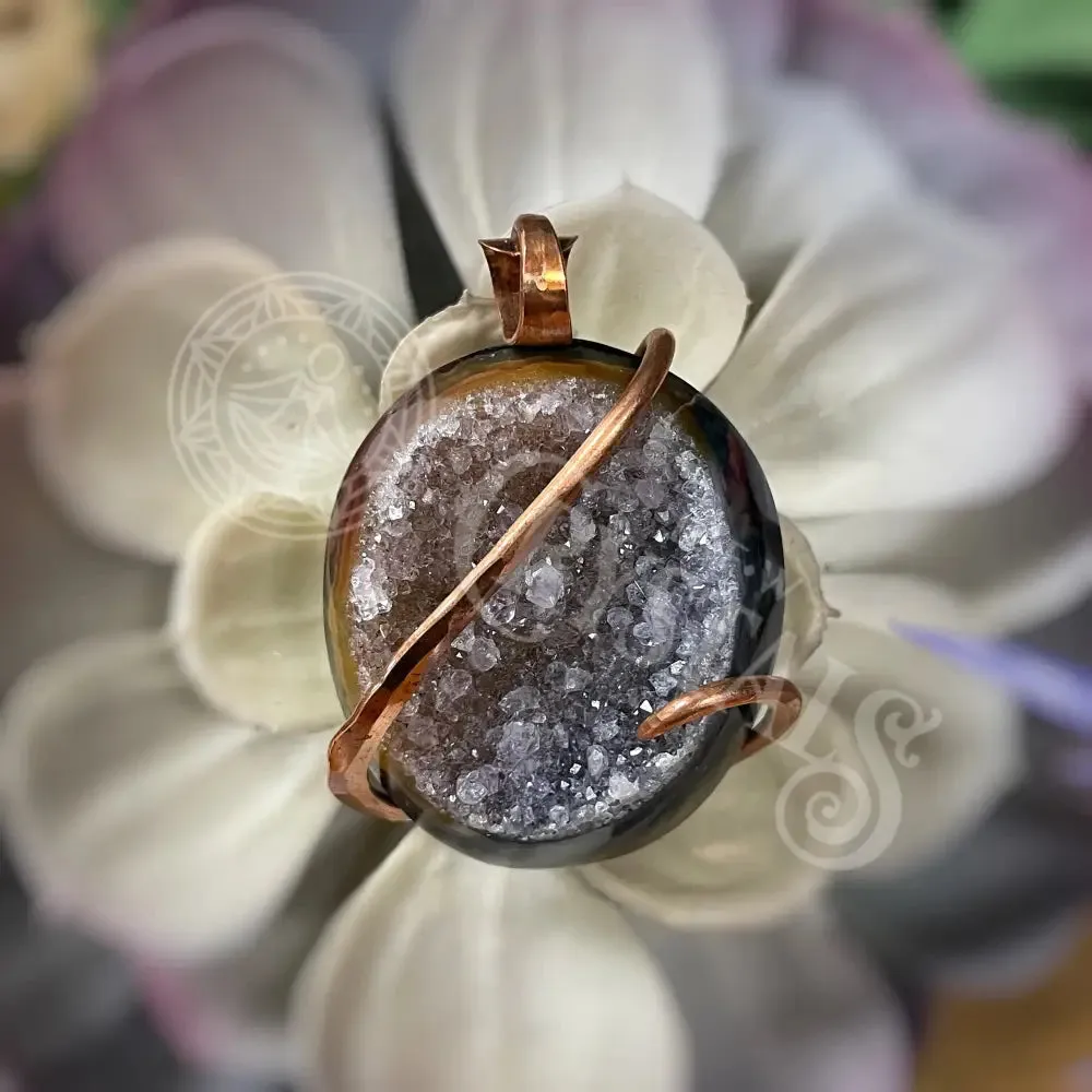 Artisan Druzy with copper - Medium 1.3" - 1.5" - Pendant