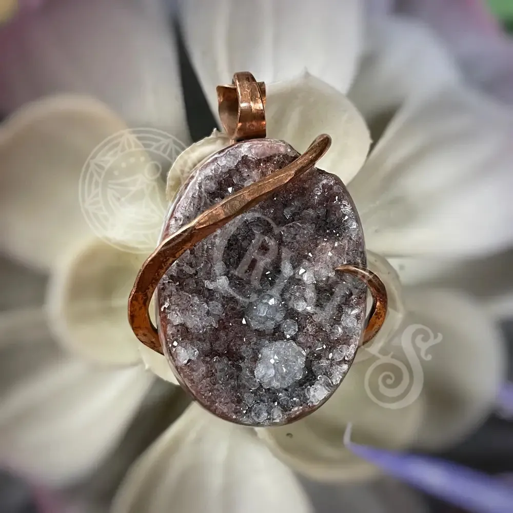 Artisan Druzy with copper - Medium 1.3" - 1.5" - Pendant