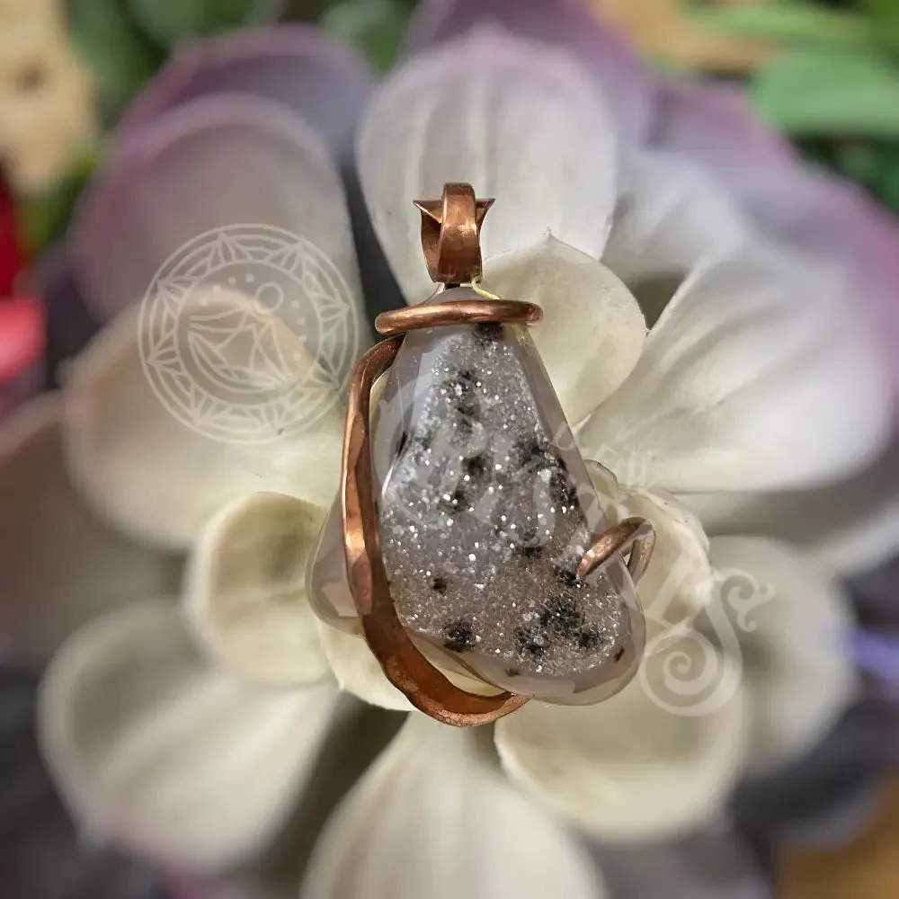 Artisan Druzy with copper - Medium 1.3" - 1.5" - Pendant
