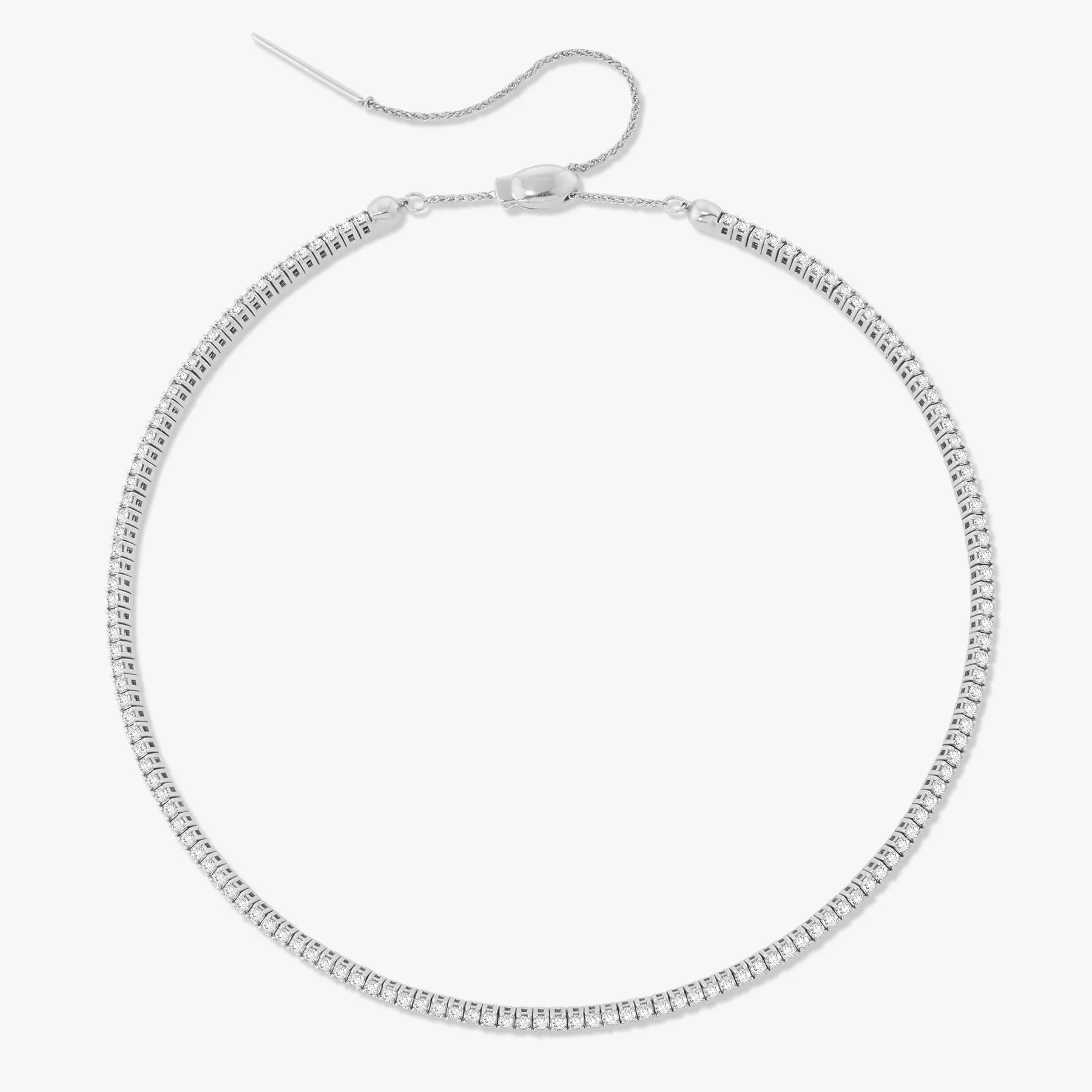 As If Adjustable Diamond Choker Necklace 3.33 ctw