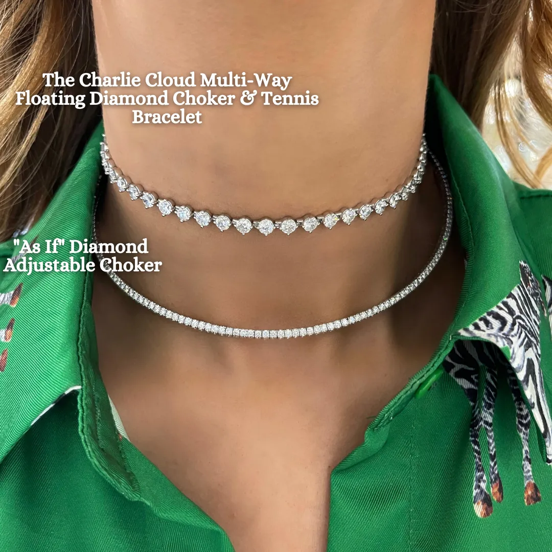 As If Adjustable Diamond Choker Necklace 3.33 ctw