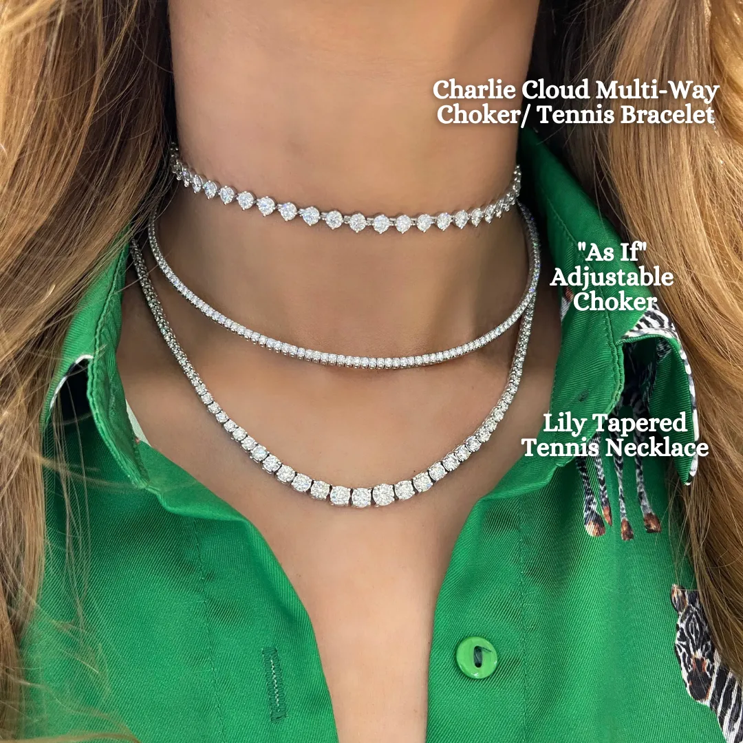 As If Adjustable Diamond Choker Necklace 3.33 ctw