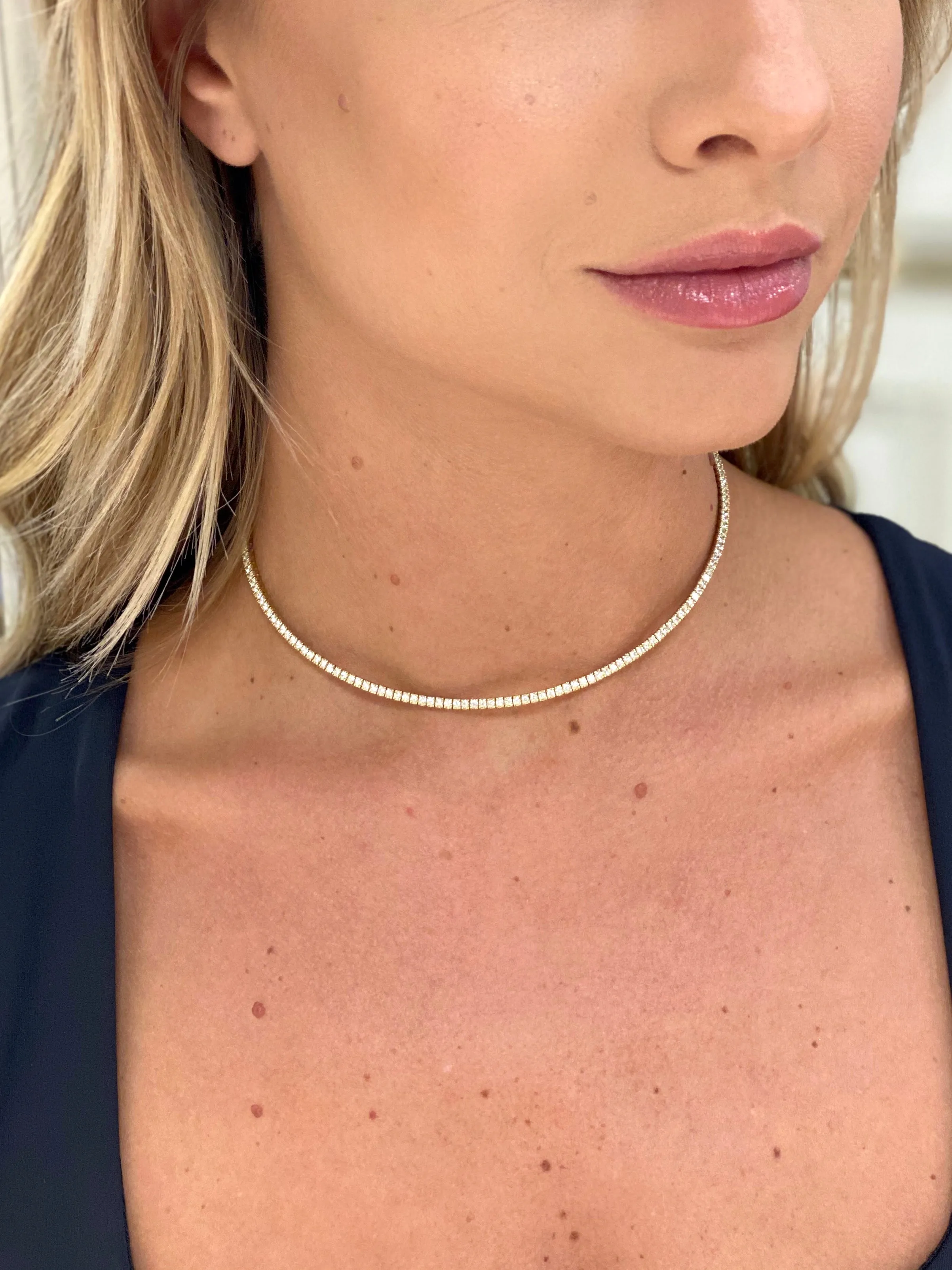 As If Adjustable Diamond Choker Necklace 3.33 ctw