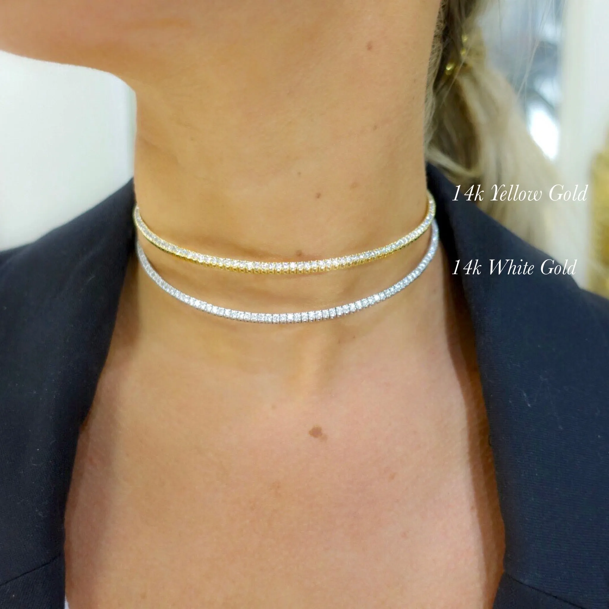 As If Adjustable Diamond Choker Necklace 3.33 ctw