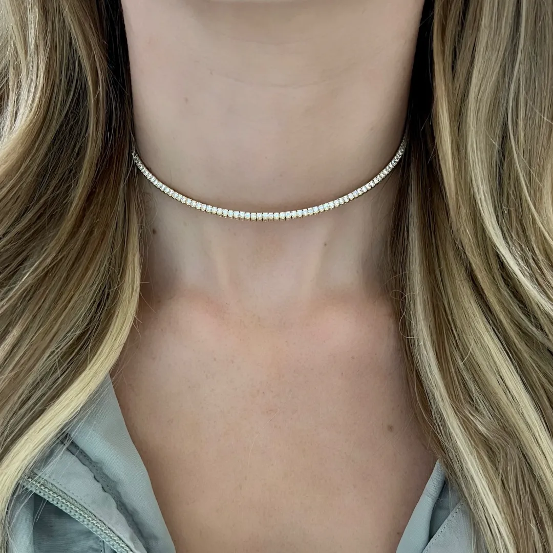 As If Adjustable Diamond Choker Necklace 3.33 ctw