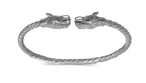 Better Jewelry Dragon Ends Coiled Rope West Indian Bangle .925 Sterling Silver (MADE IN USA) (1 piece)