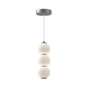 Bijou 7-in Brushed Nickel/Opal Matte Glass LED Pendant