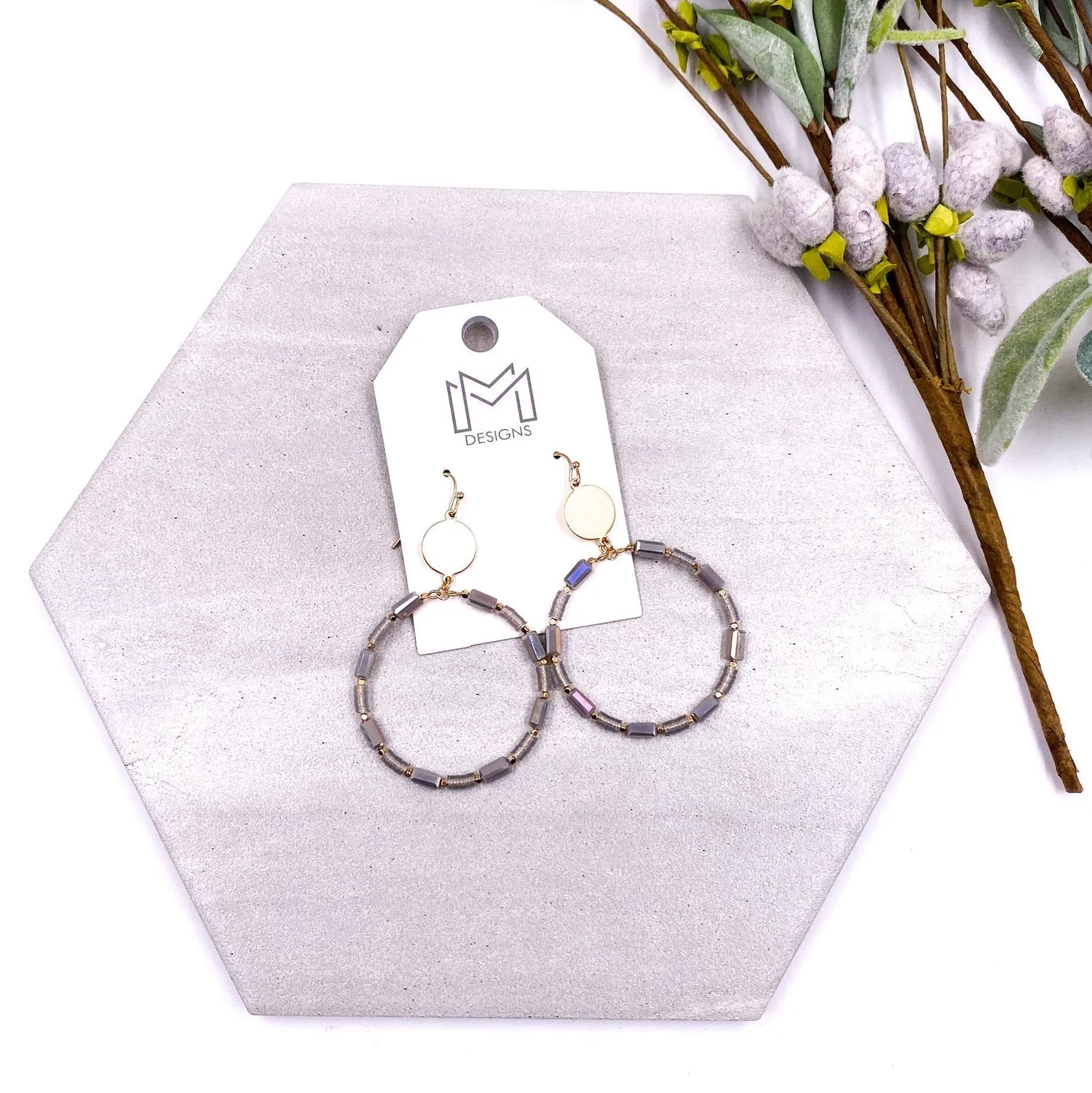 Blaine Earrings Gray