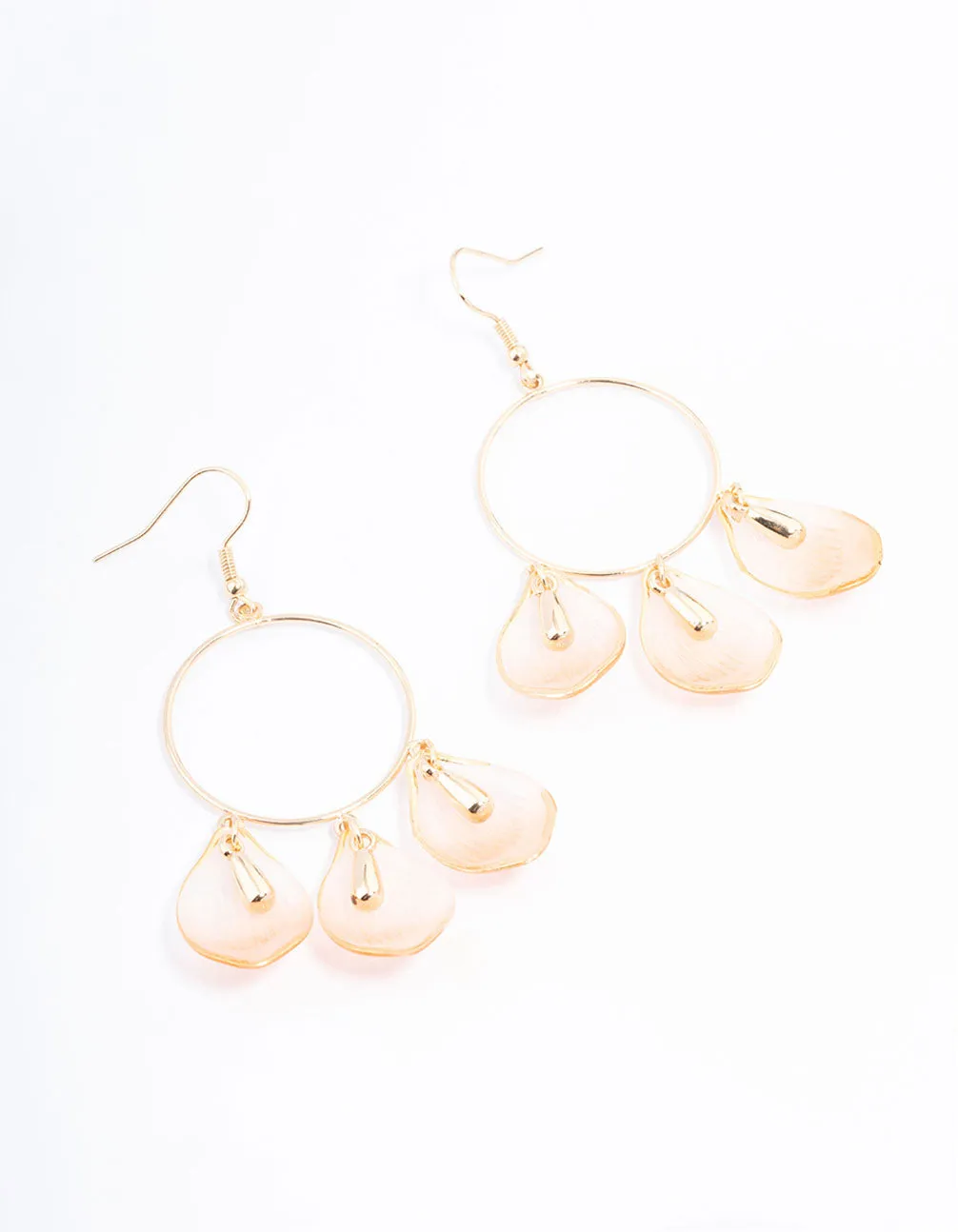 Blush Edge Petal Drop Earrings