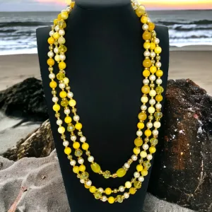 Bombshell - Pearl, Crystal & Gold Bead Necklace - Opulent Statement Necklace