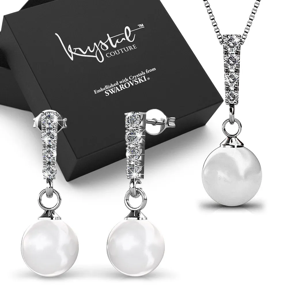 Boxed Lustrous Set Embellished with SWAROVSKI Crystals