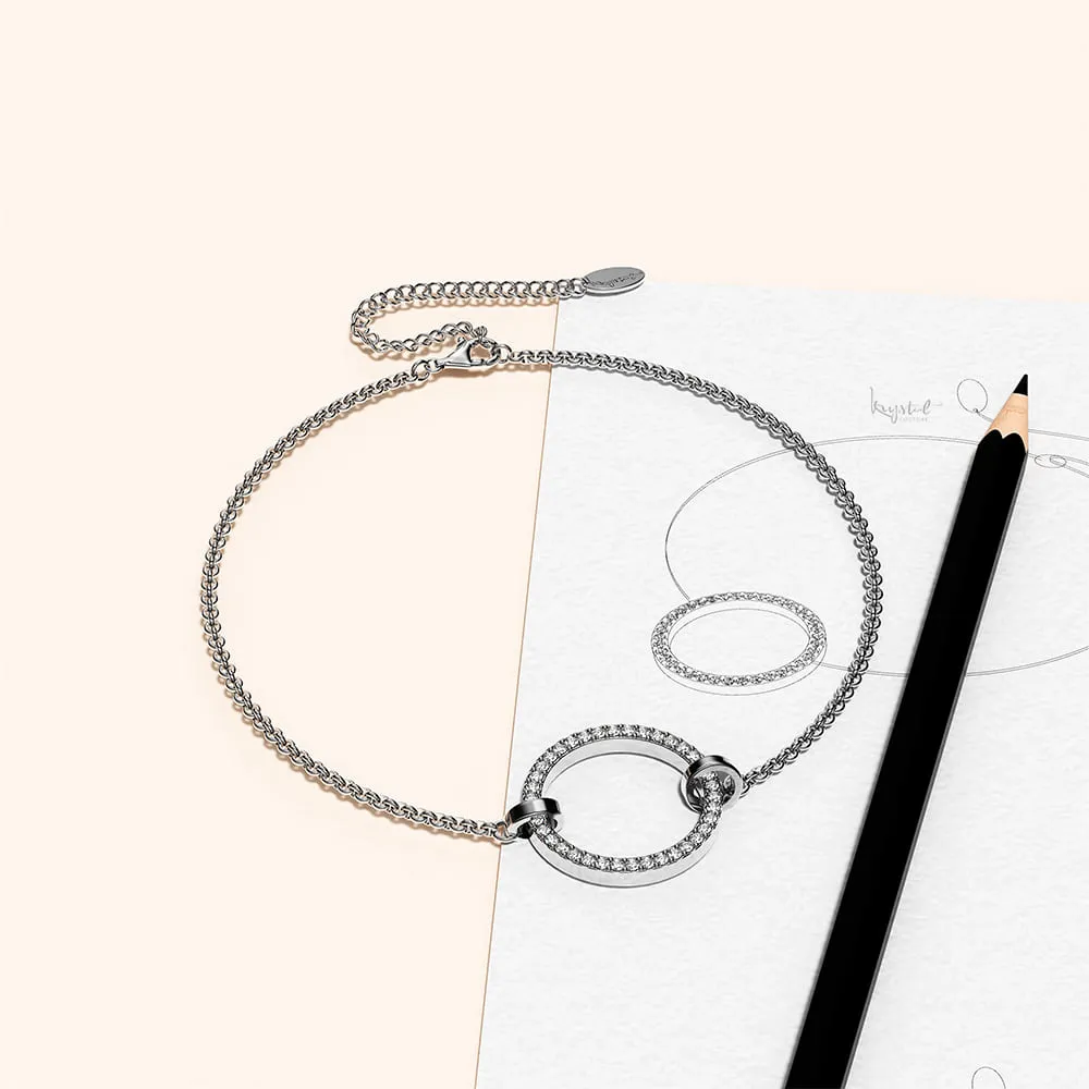 Boxed Orbit of Radiance Earrings & Beauty Bracelet Set with SWAROVSKI® Crystal in White Gold