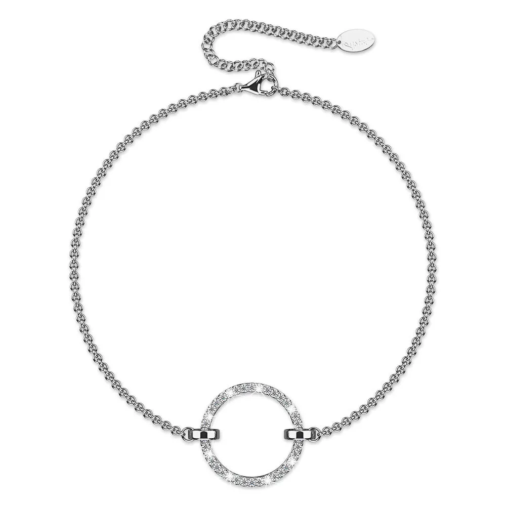 Boxed Orbit of Radiance Earrings & Beauty Bracelet Set with SWAROVSKI® Crystal in White Gold