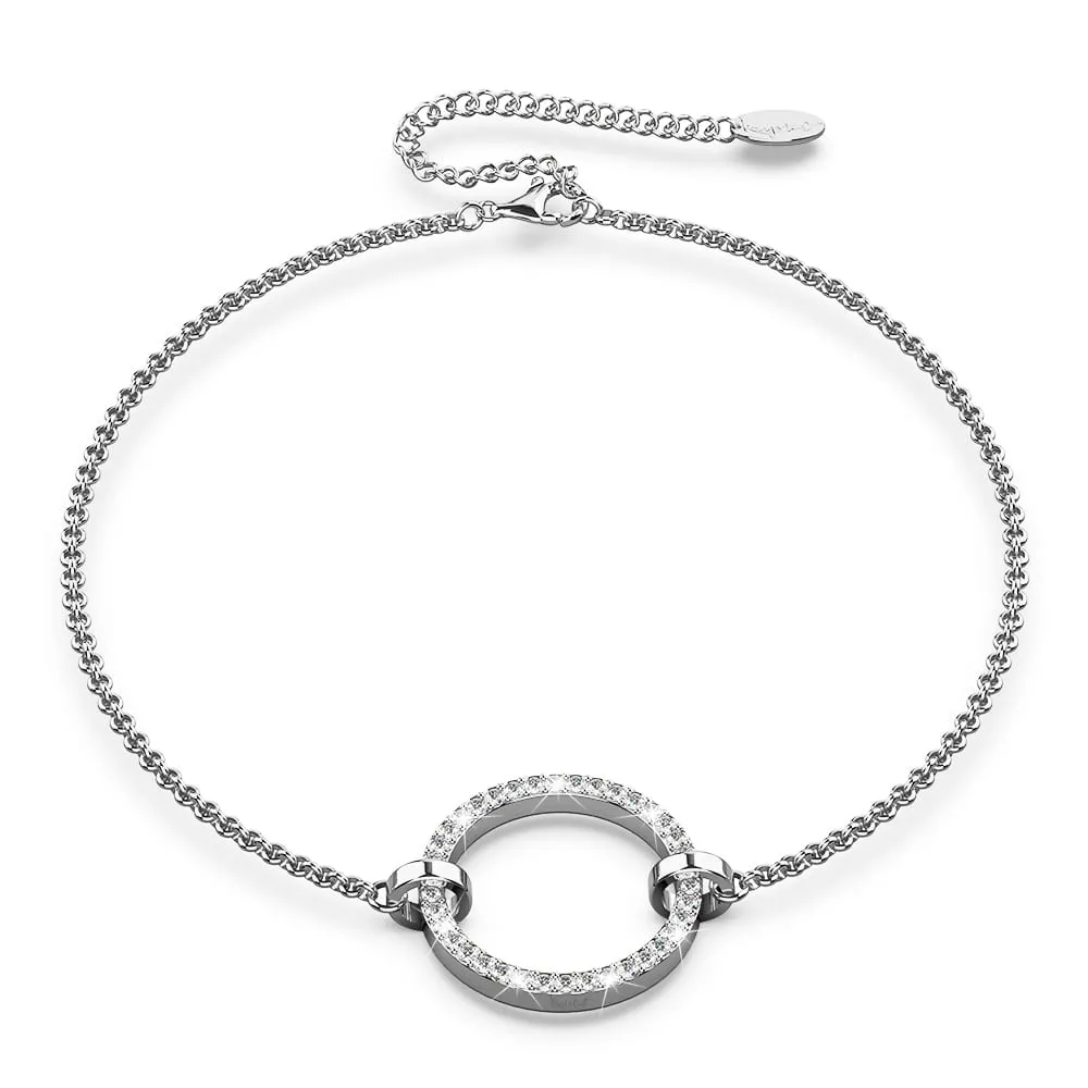 Boxed Orbit of Radiance Earrings & Beauty Bracelet Set with SWAROVSKI® Crystal in White Gold