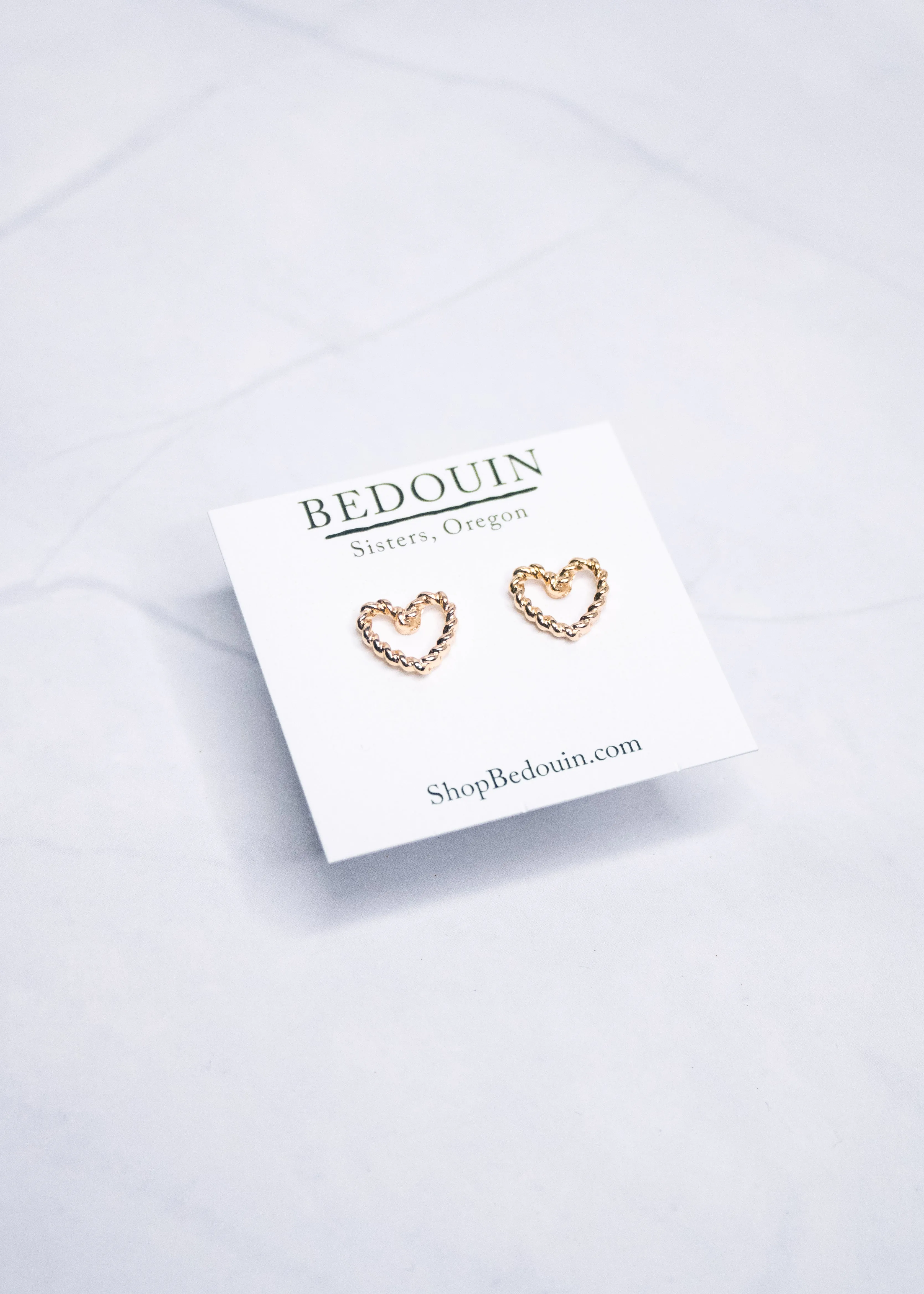 Braided Heart Post Earrings