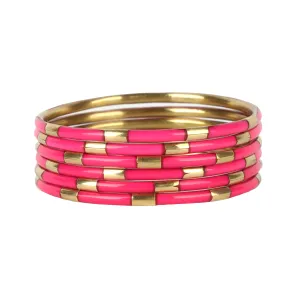 BuDhaGirl Pink Veda Bangles (Set of 6)