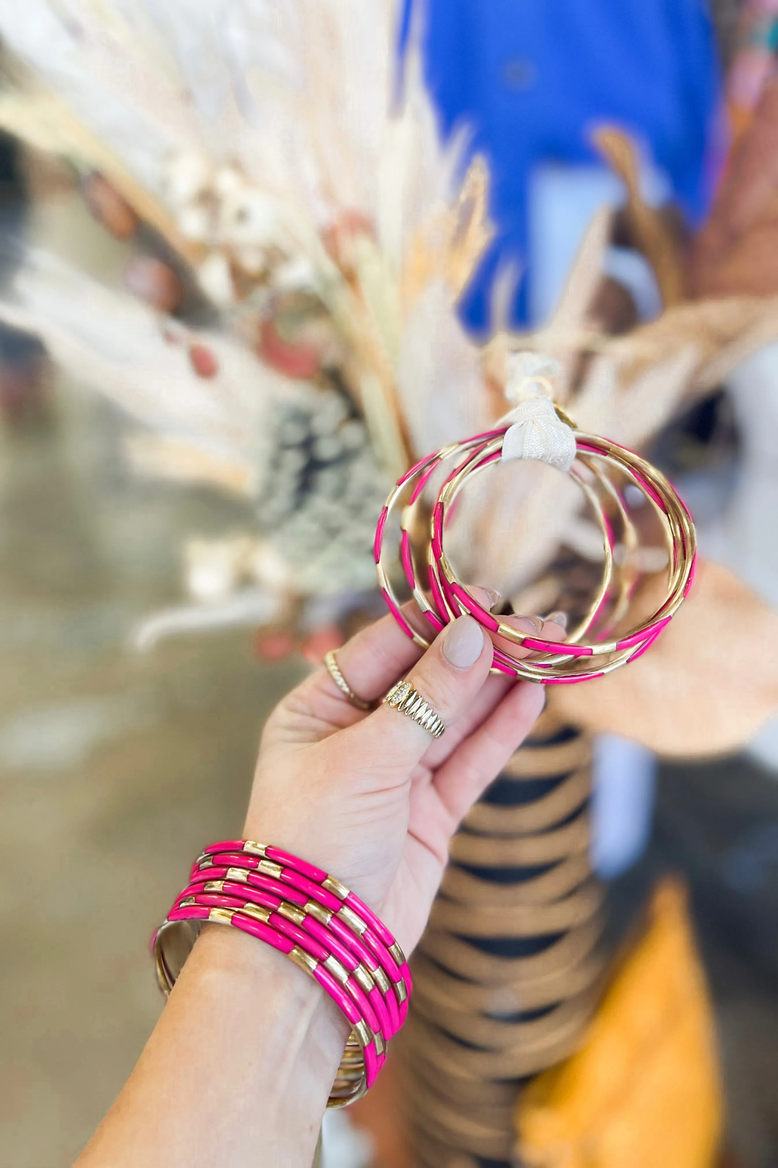 BuDhaGirl Pink Veda Bangles (Set of 6)
