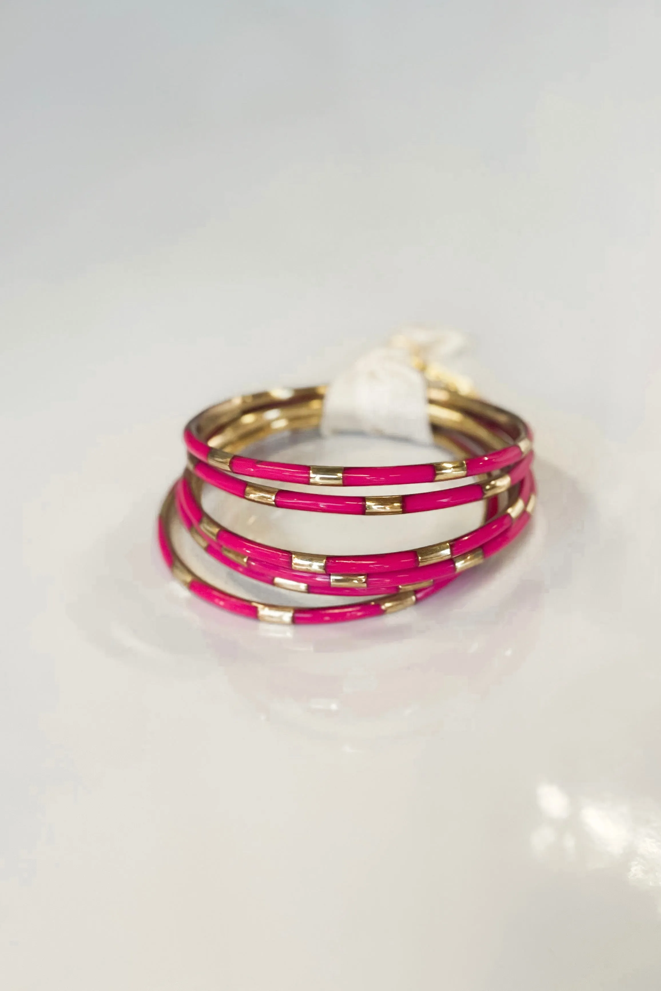 BuDhaGirl Pink Veda Bangles (Set of 6)