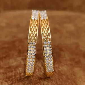 CARTIERR INSPIRED CZ STUDDED GOLD BANGLES