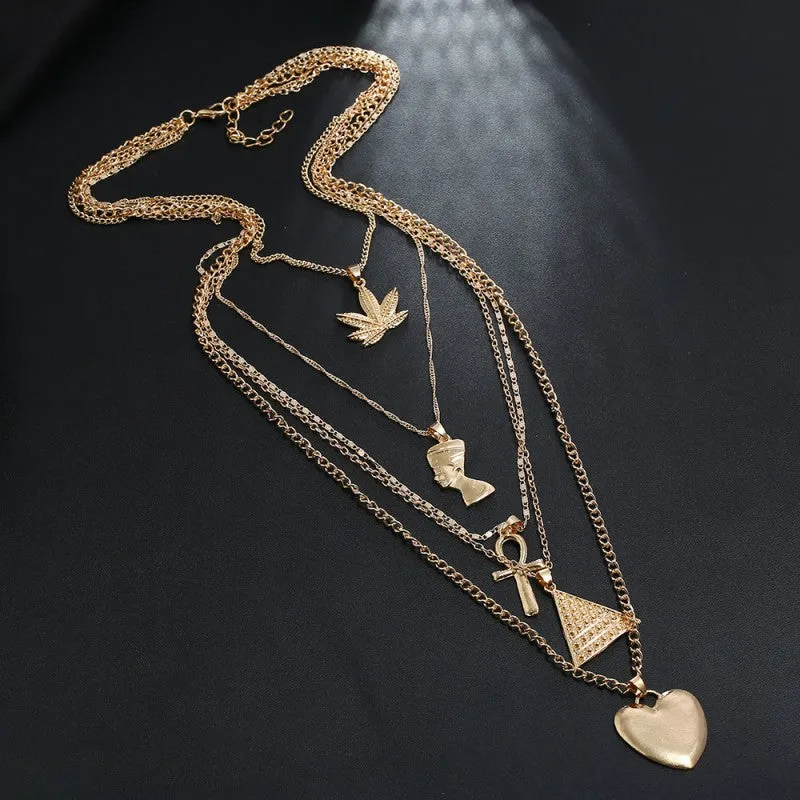 Casual Solid Patchwork Chains Necklaces