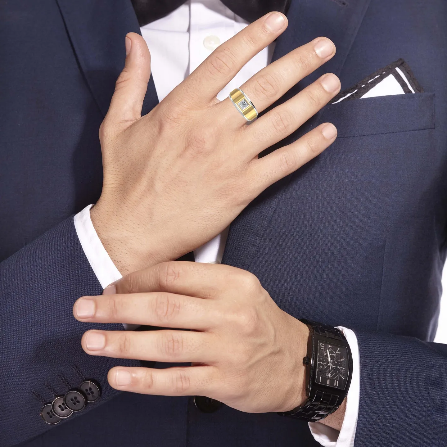 Chivalrous Solitaire Silver Men's Ring