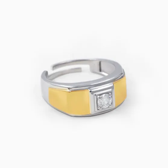Chivalrous Solitaire Silver Men's Ring