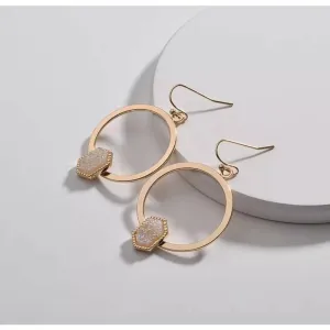 Choi Drusy Geometric Drop Earrings