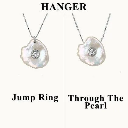 Clams. Mother of Diamond Silver Pendant