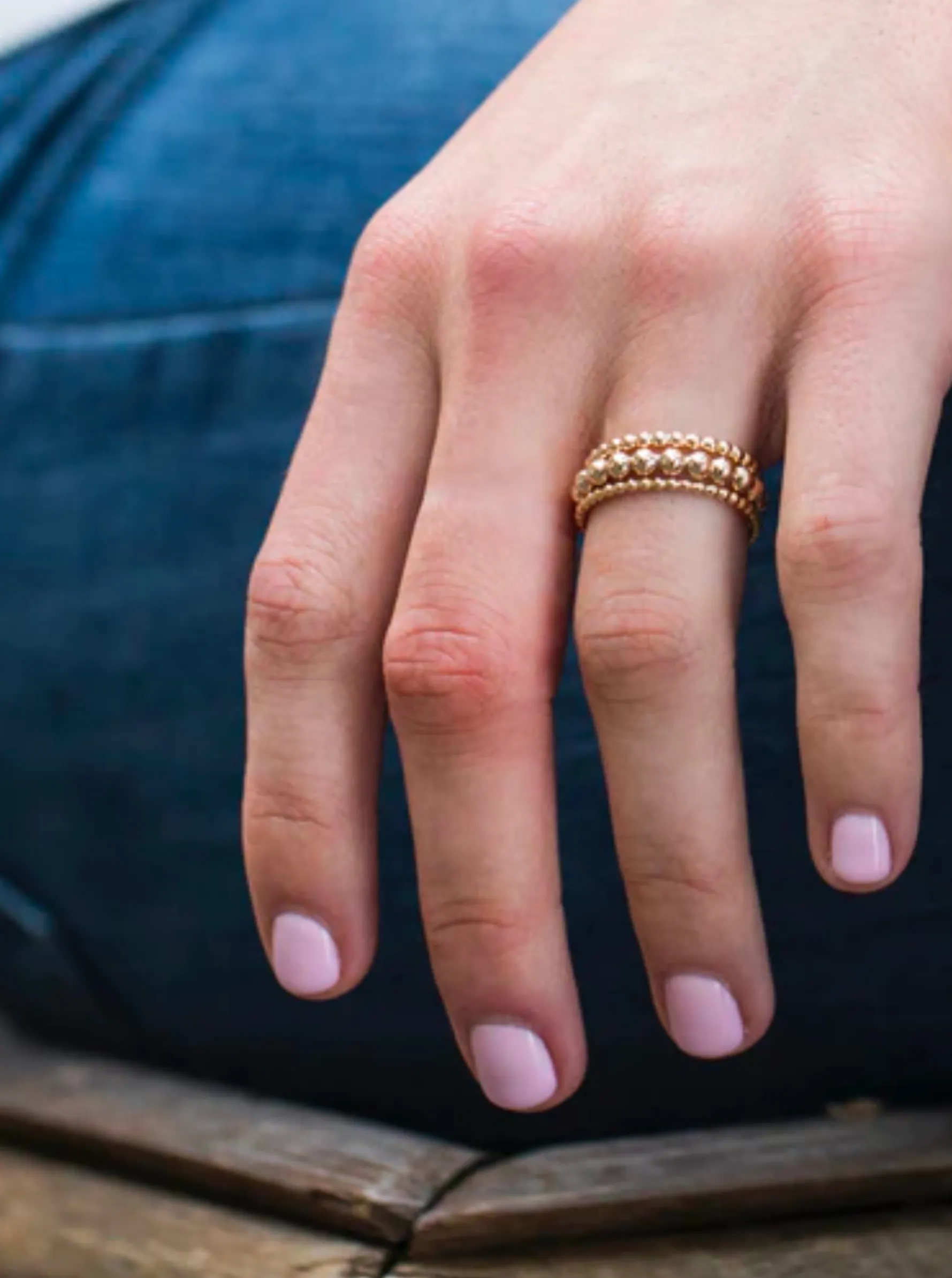 Classic Gold 3MM Bead Ring Size 8 [RCLBELG3G8]