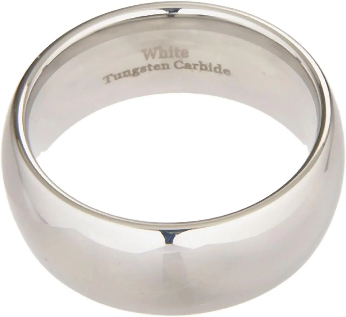 Classic Mirror Polished White Tungsten Carbide 2mm to 10mm COMFORT FIT Wedding Band Ring