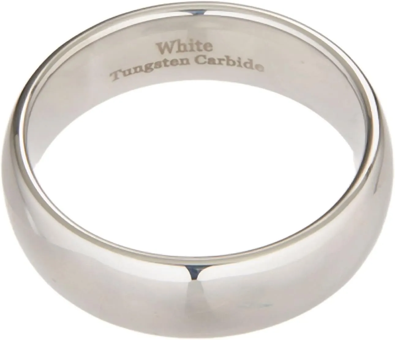 Classic Mirror Polished White Tungsten Carbide 2mm to 10mm COMFORT FIT Wedding Band Ring