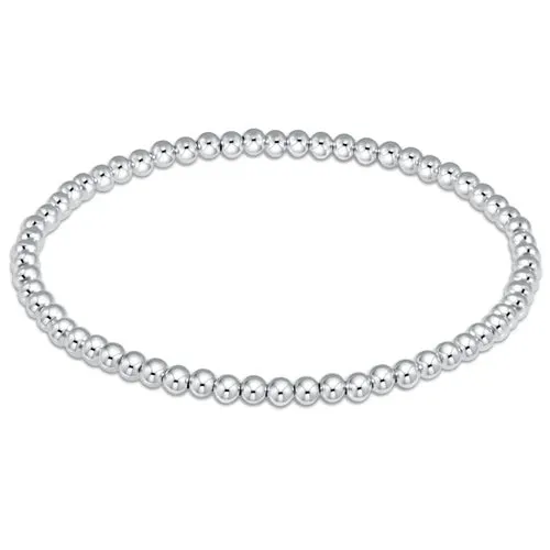 classic sterling 4mm bead bracelet- 7.25 extends