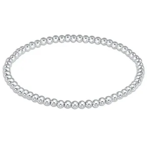 classic sterling 4mm bead bracelet- 7.25 extends