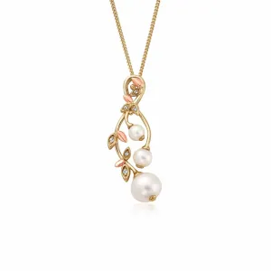 Clogau Lily of the Valley 9ct Gold Freshwater Pearl Diamond Pendant D