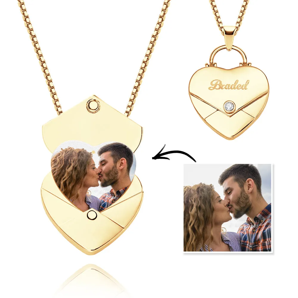 Couple Envelope Lettering Magnetic Necklace