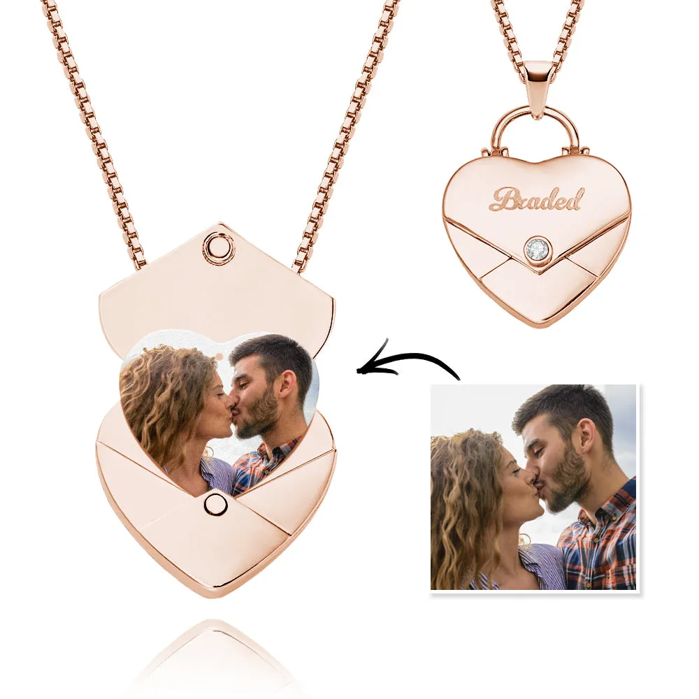 Couple Envelope Lettering Magnetic Necklace