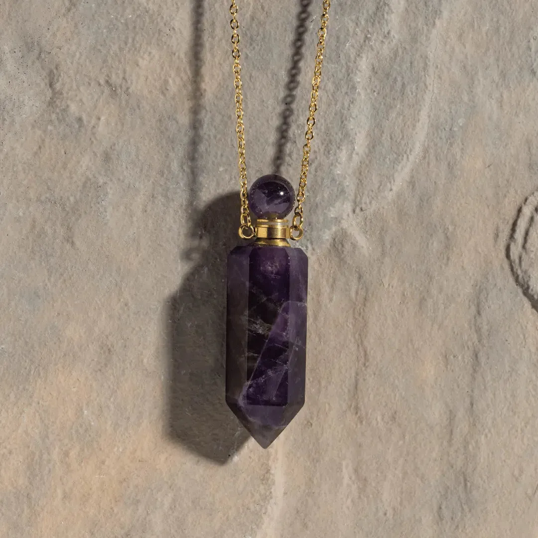 Crystal Perfume Amulet Necklace