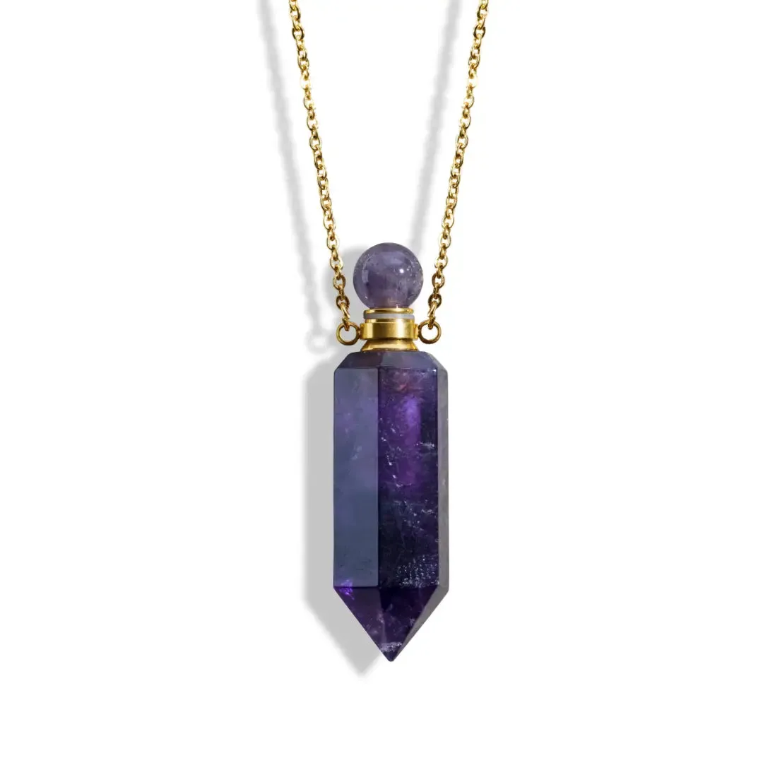 Crystal Perfume Amulet Necklace