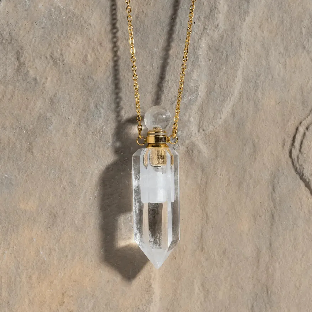 Crystal Perfume Amulet Necklace