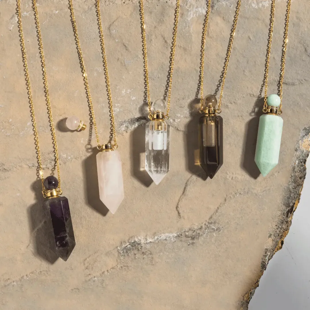 Crystal Perfume Amulet Necklace