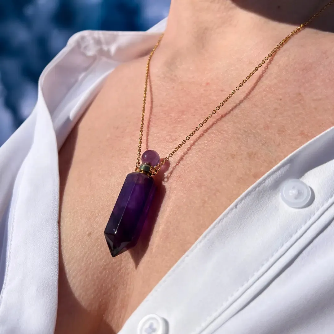 Crystal Perfume Amulet Necklace