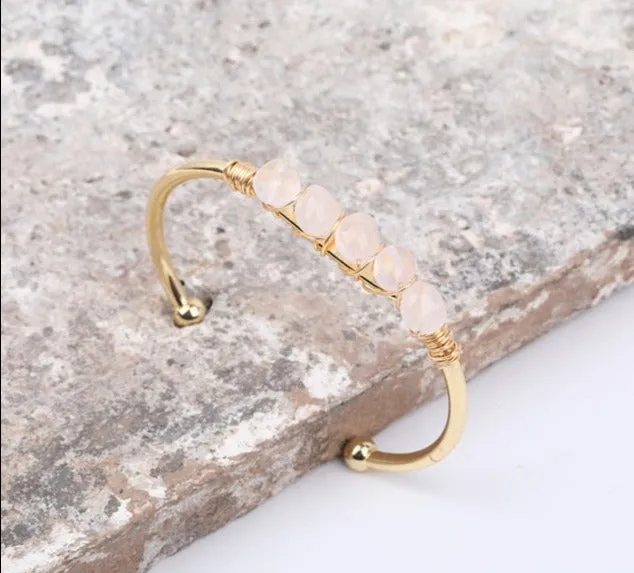 Crystal Wire Wrap Gold Cuff Bracelets