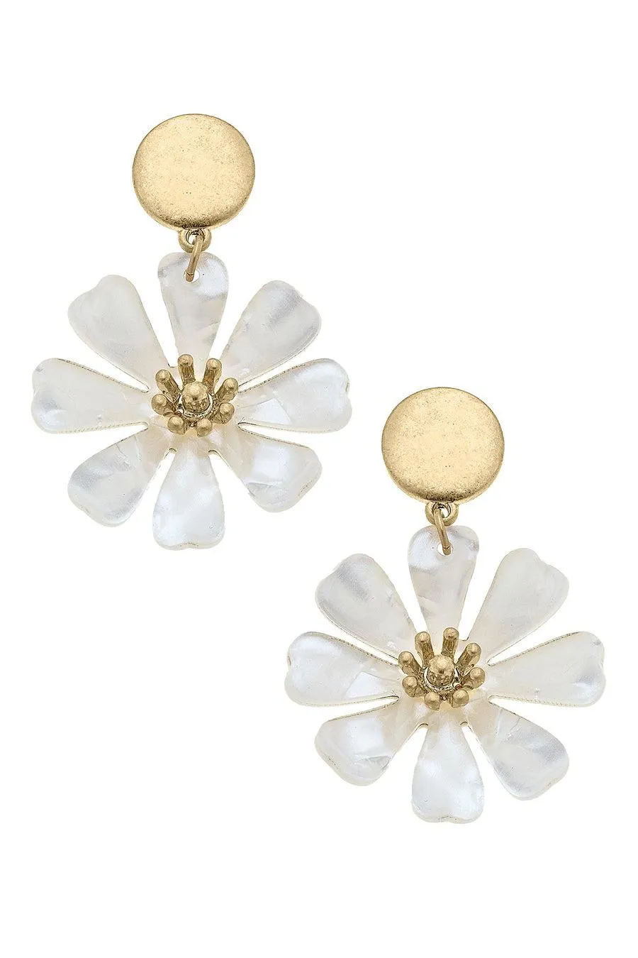 Daisy Pearl Drop Earring